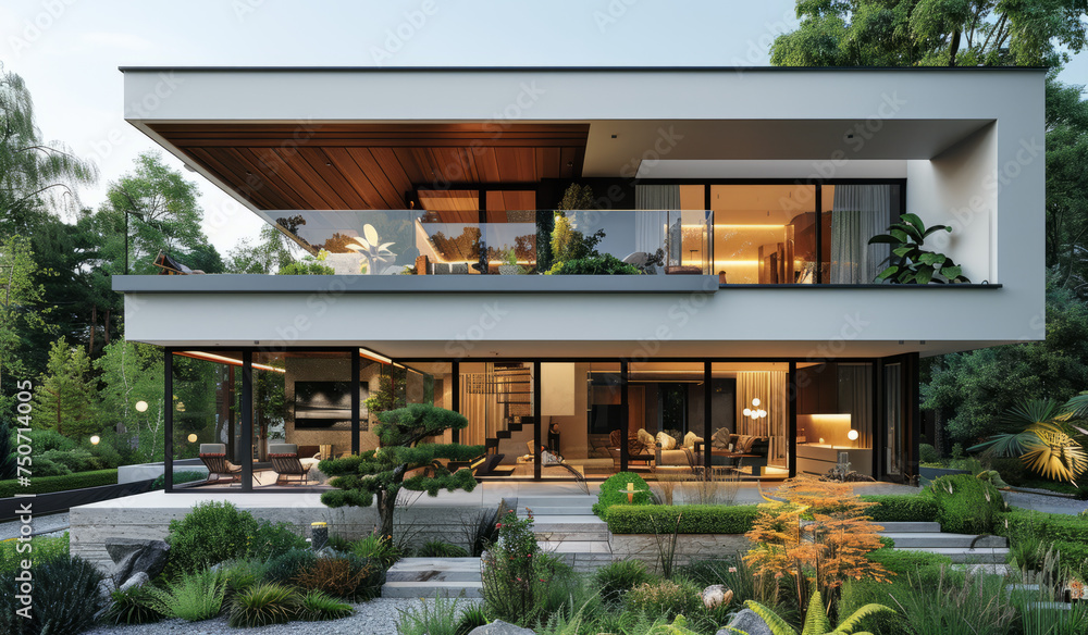 Obraz premium Modern house with garden