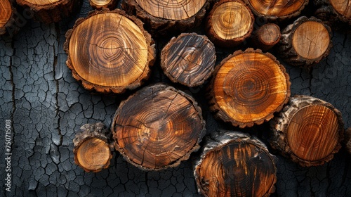 cut wooden logs - wood background