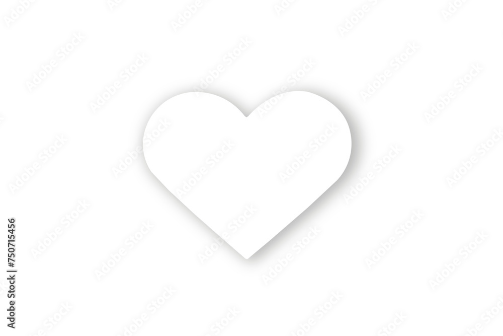 White paper hearts for Valentine's Day isolated on white background. PNG	