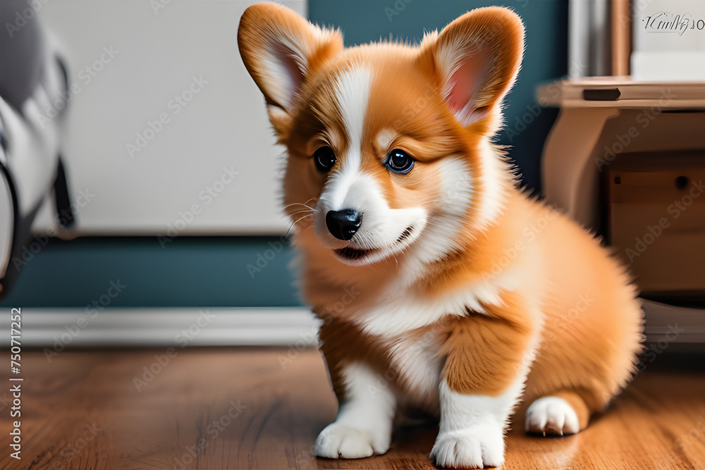   Welsh corgi puppy at home