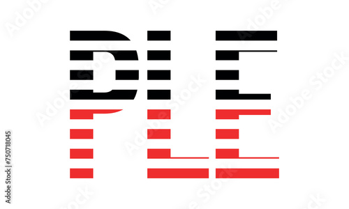 PLE three initial letter iconic line negative space minimal logo design vector template. monogram, abstract, wordmark, business, typography, minimalist, brand, company, flat, modern, unique, simple