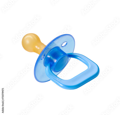 Baby soother pacifier isolated on transparent layered background. 