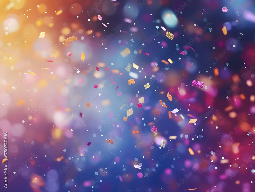 Colorful Confetti on Shimmering Background Colorful Confetti on Shimmering Background