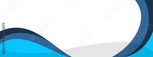 Abstract wave web banner background blue and cyan color