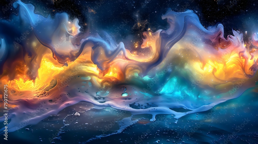 Cosmic Dance of Colorful Nebulae