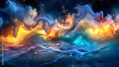Cosmic Dance of Colorful Nebulae © FEROHORA