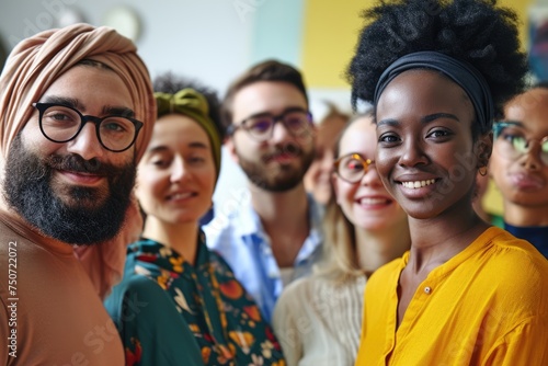 A diverse group of people coming together for a community event