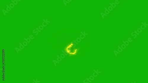 2D Cartoon Electric Shape Element Animation on Green Screen Background - Pre-rendered with Alpha Channel in 4K Resolution photo