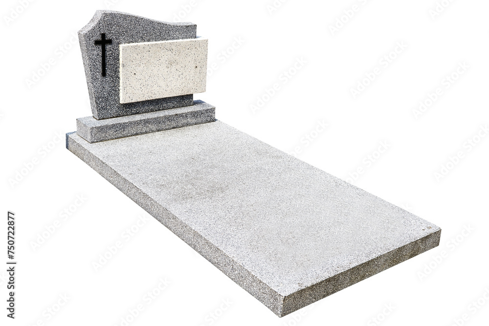 single grave stone cut out (Clipping path)