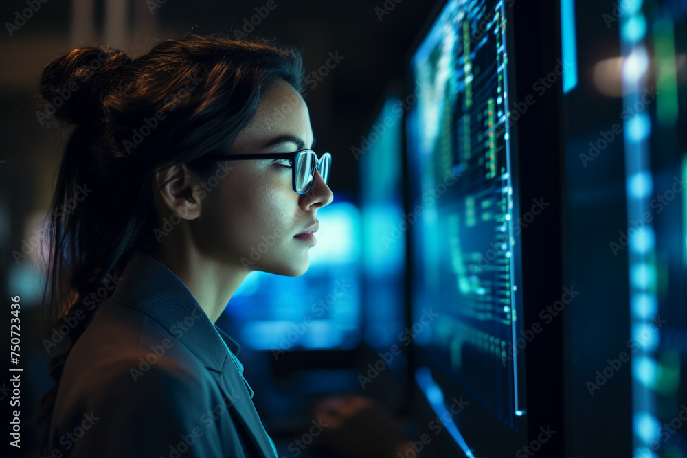 Created with generative AI picture of confident office worker IT specialist system administrator manager Created with generative AI picture of confident office worker IT specialist system administrator manager