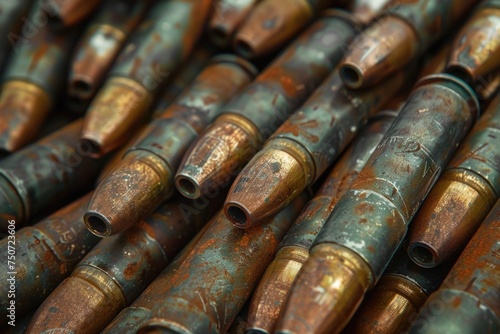 Metal tubes bullets for guns reserve bullets background