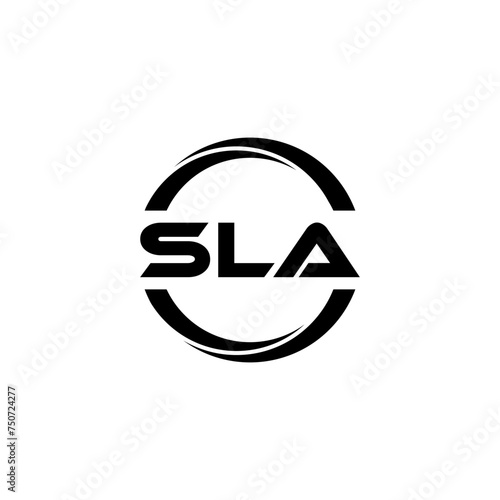 SLA letter logo design with white background in illustrator, cube logo, vector logo, modern alphabet font overlap style. calligraphy designs for logo, Poster, Invitation, etc.