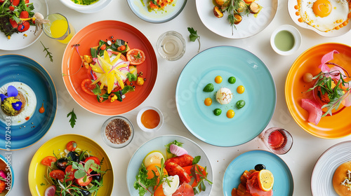 Culinary Canvas: Vibrant Dishes on Neutral Backdrops