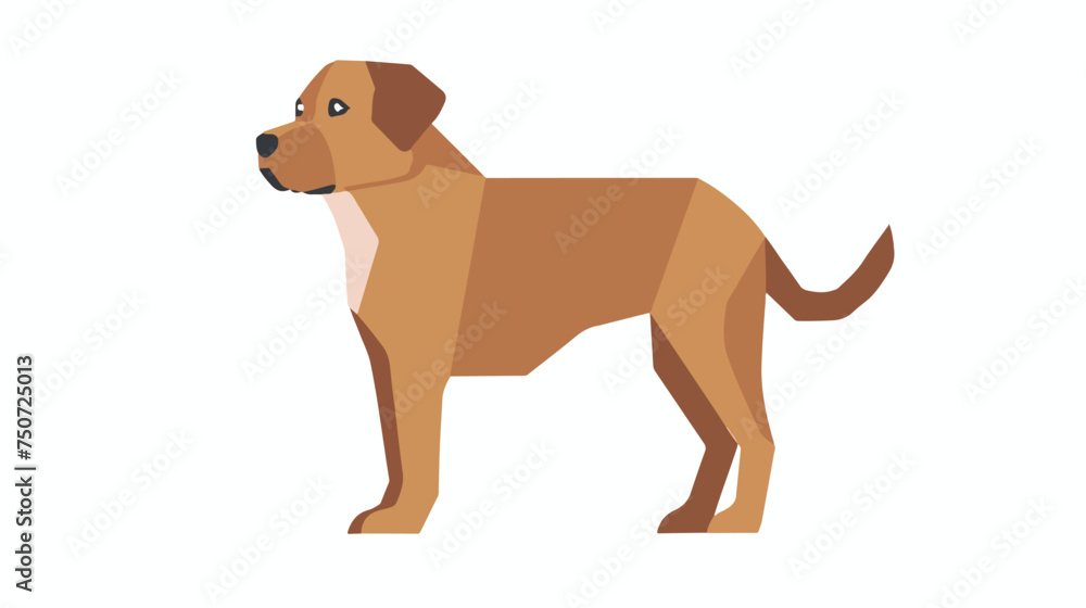 Pet dog flat vector isolated on white background