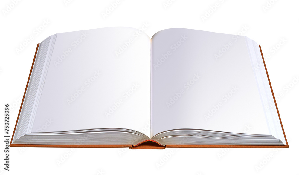 Opened brown big book with hardcover isolated Opened brown big book with hardcover isolated