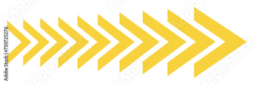 yellow arrow line stripes. isolated on white background. Vector  illustration