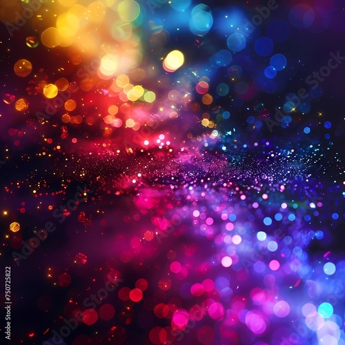 Abstract bokeh background with stars, Christmas and New Year concept, Generative AI illustrations.