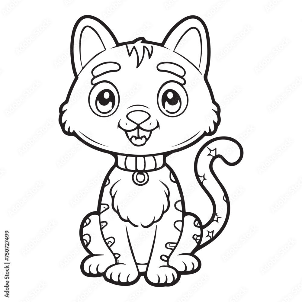Fototapeta premium cartoon style cute white cat