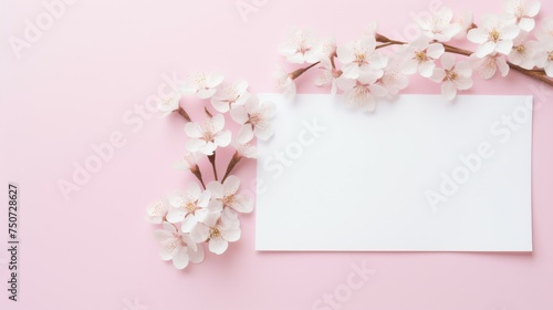 Paper With Flowers on Pink Background