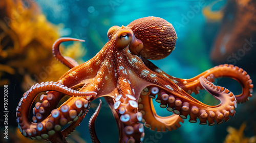 Octopus in the sea. 