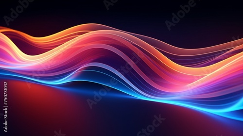 abstract background with wavy glowing neon lines colorful wallpaper
