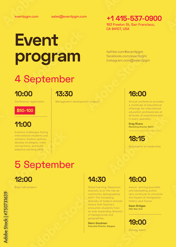 Event Program Poster Template