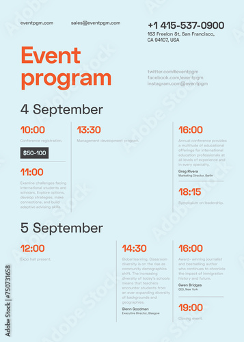 Event Program Poster Template