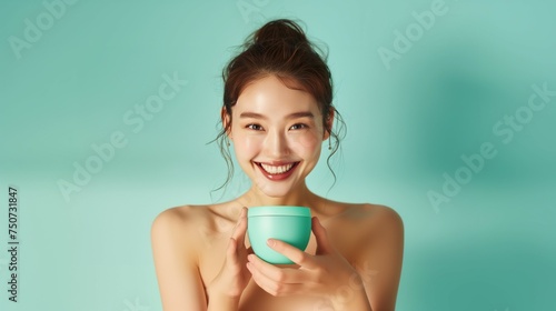 Female during Korean skinca...