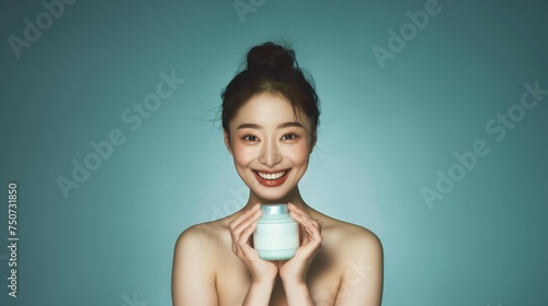 Female during Korean skinca...