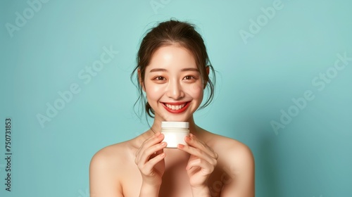 Female during Korean skinca...