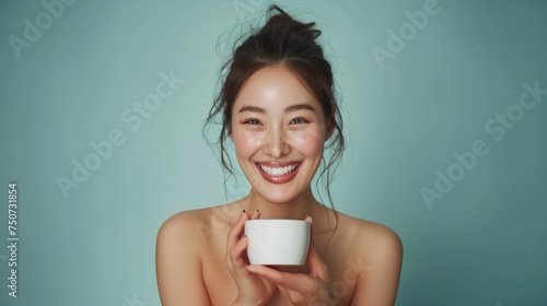 Female during Korean skinca...