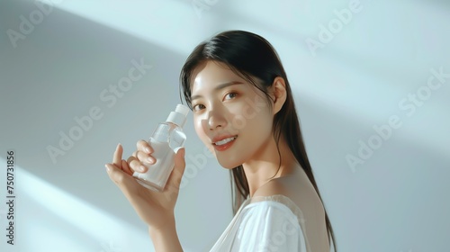 Female during Korean skinca...
