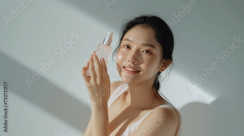 Female during Korean skinca...