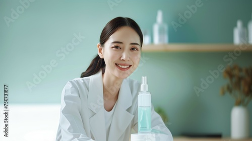 Female during Korean skinca...