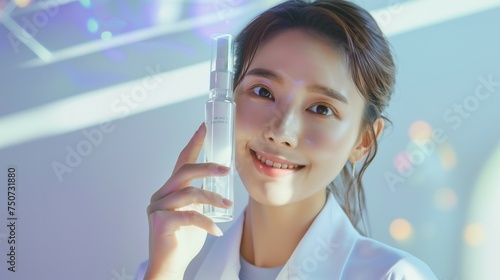Female during Korean skinca...