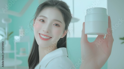 Female during Korean skinca...