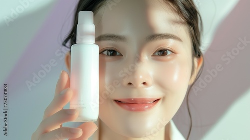 Female during Korean skinca...
