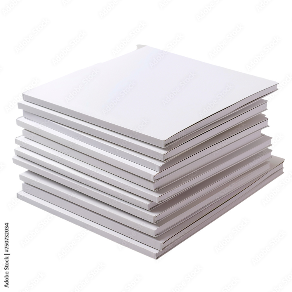 Stack of white blank books isolated on transparent background. Stack of white blank books isolated on transparent background.