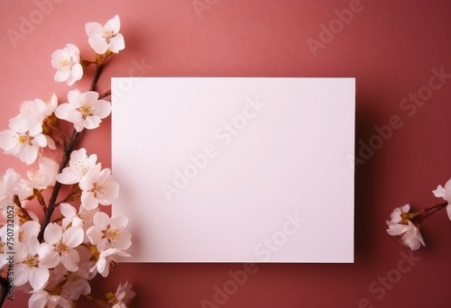 White Paper on Vibrant Pink Background With White Flowers © we360designs