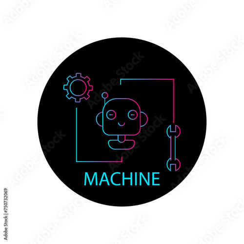 Machine Technology: Futuristic Vector Icon for Innovation.