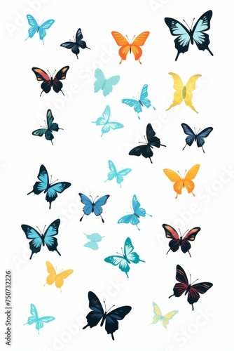 Swarm of Butterflies in Flight