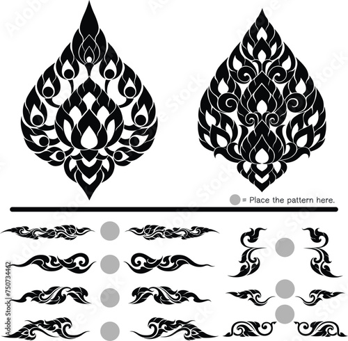Traditional Thai Art with a Silhouette Style for Decoration