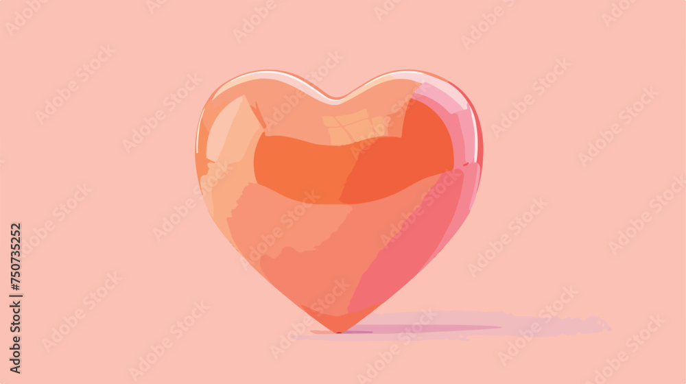 Simple peach heart color of the year Flat vector