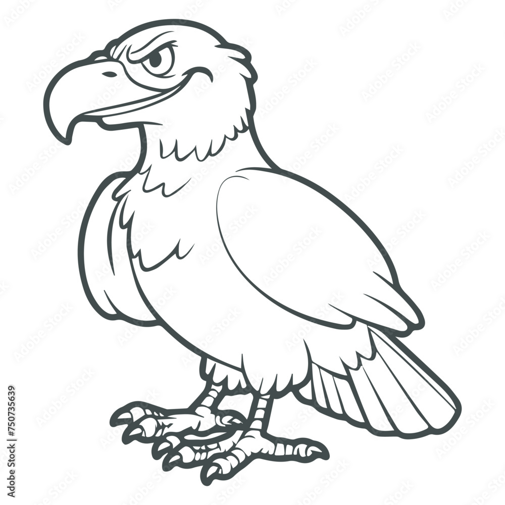 cartoon style cute white eagle cartoon style cute white eagle