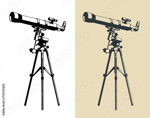 Refracting telescope illustrations