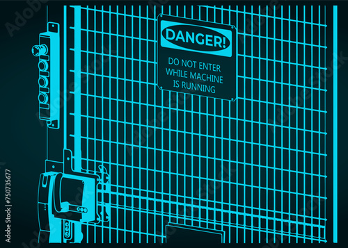 Industrial safety door close up