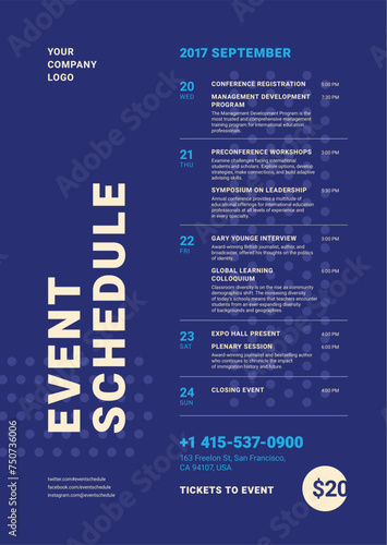 Event Program Schedule Poster Flyer Template