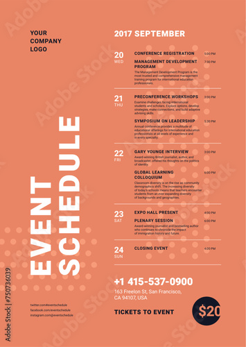 Event Program Schedule Poster Flyer Template