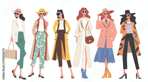Stylist fashion women Flat vector illustration