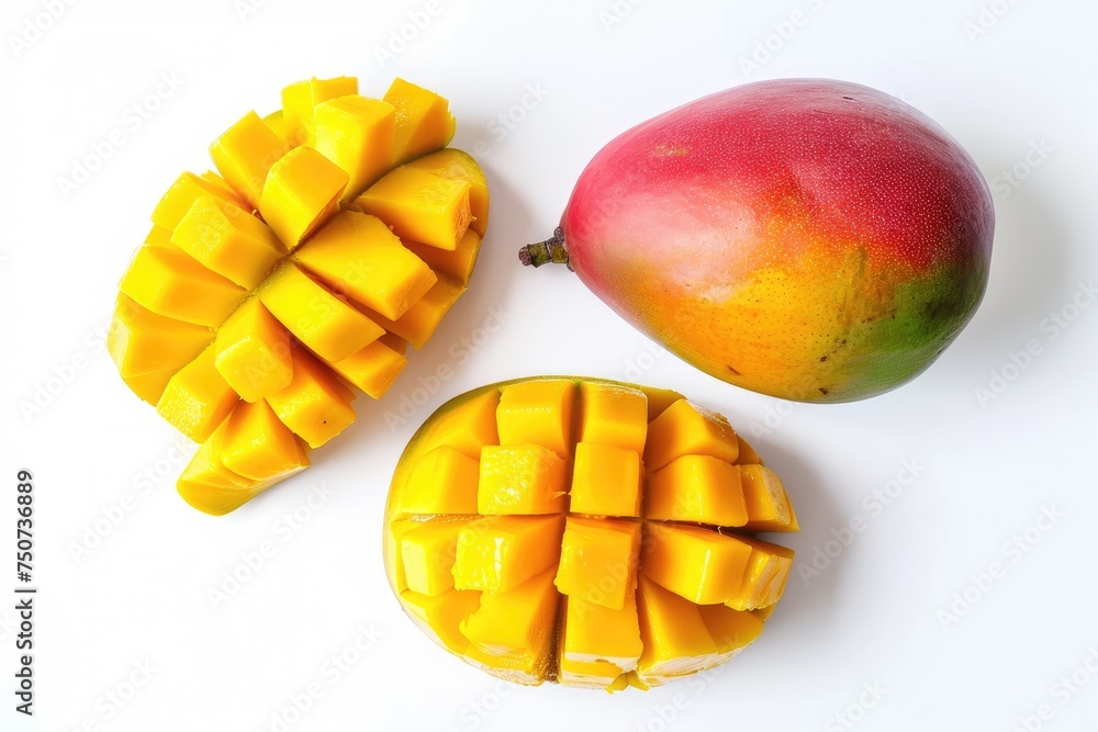 top view of mango isolated on white background top view of mango isolated on white background